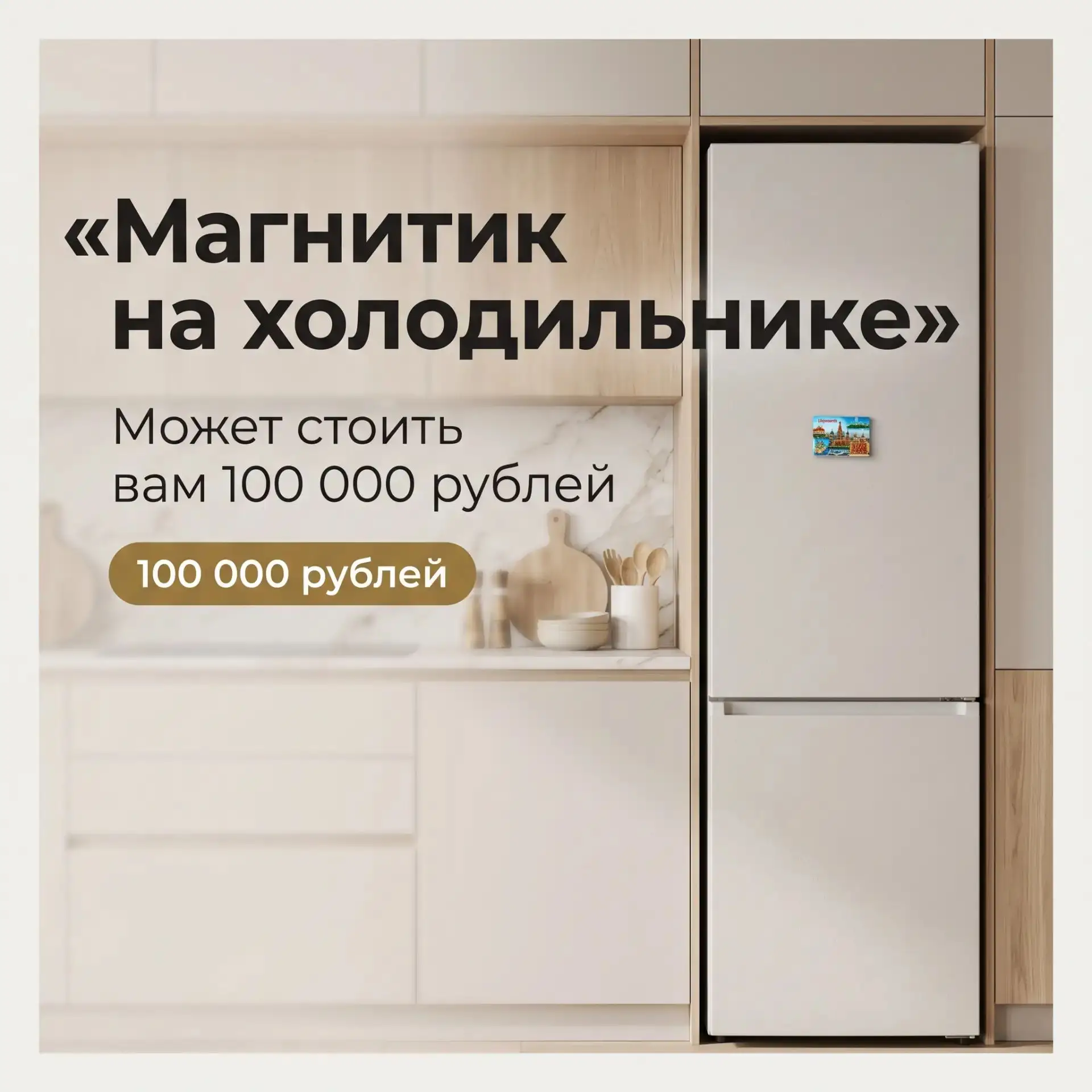 Магнитик на холодильнике может стоить вам 100 000 рублей. Не шучу.