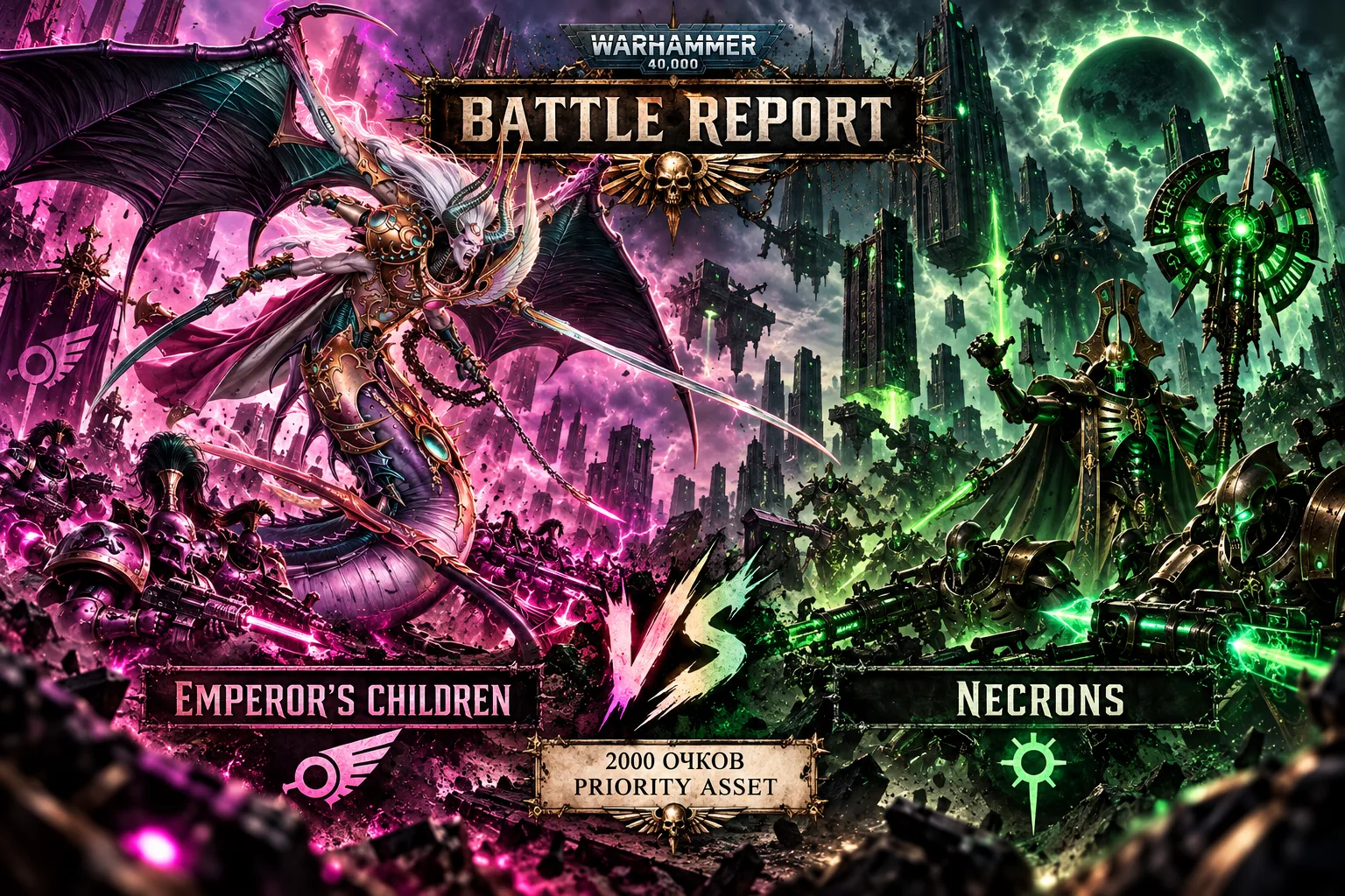 💜 Battle Report: Дети Императора против Некрон