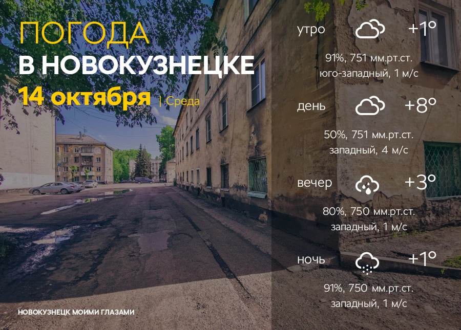 Завтра, 14 октября в Новокузнецке:
