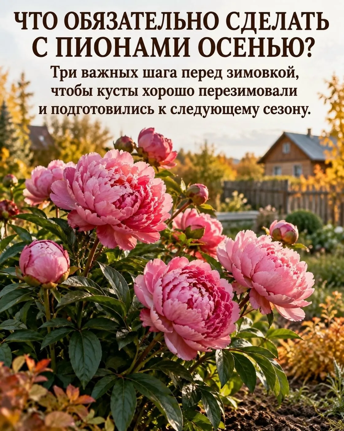 🌿 Пионы готовим к зиме — 4 работы, которые нельзя пропустить
