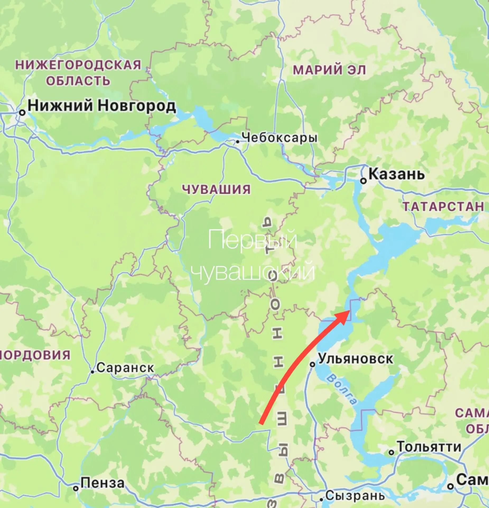 ❗️Ракета могла пролететь через соседний Ульяновск в сторону Татарстана, сообщают монито...