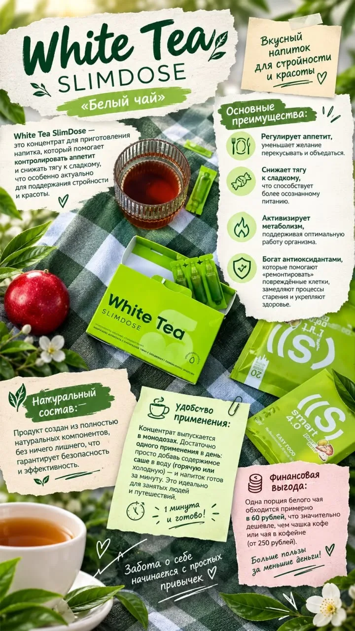 White Tea — это «умный контроль» на опережение. Он работает через ферменты липогенеза и...