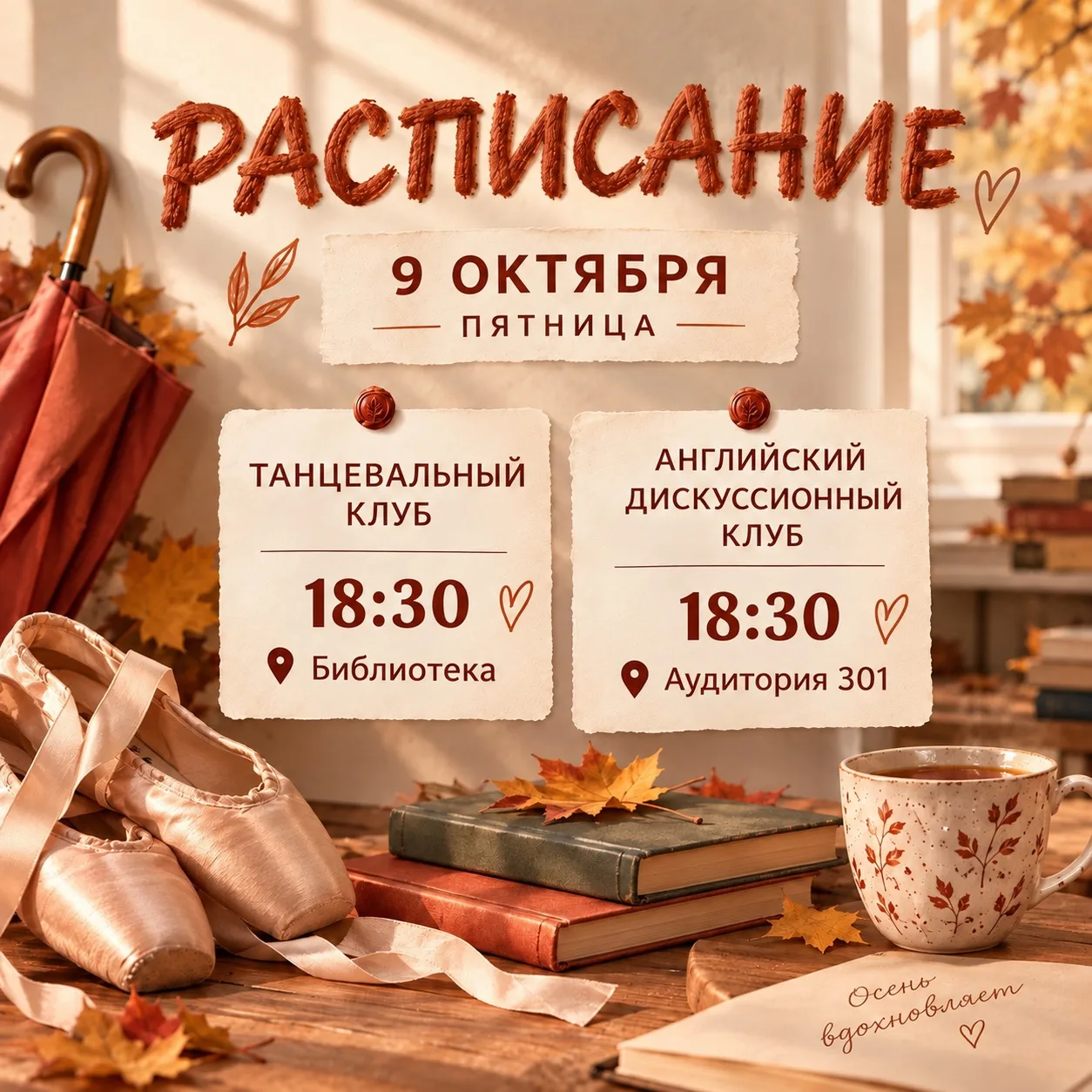 🍂 За что мы любим пятницу? За активные и полезные встречи в «Точке опоры»
