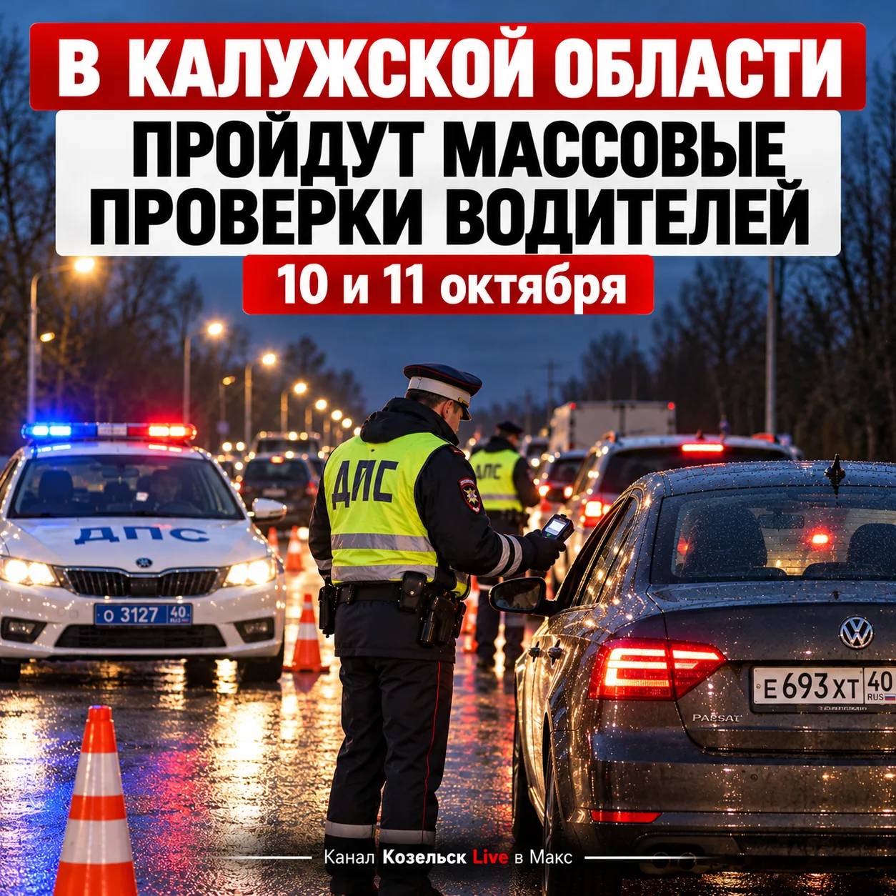 🚔 В Калужской области пройдут массовые проверки водителей