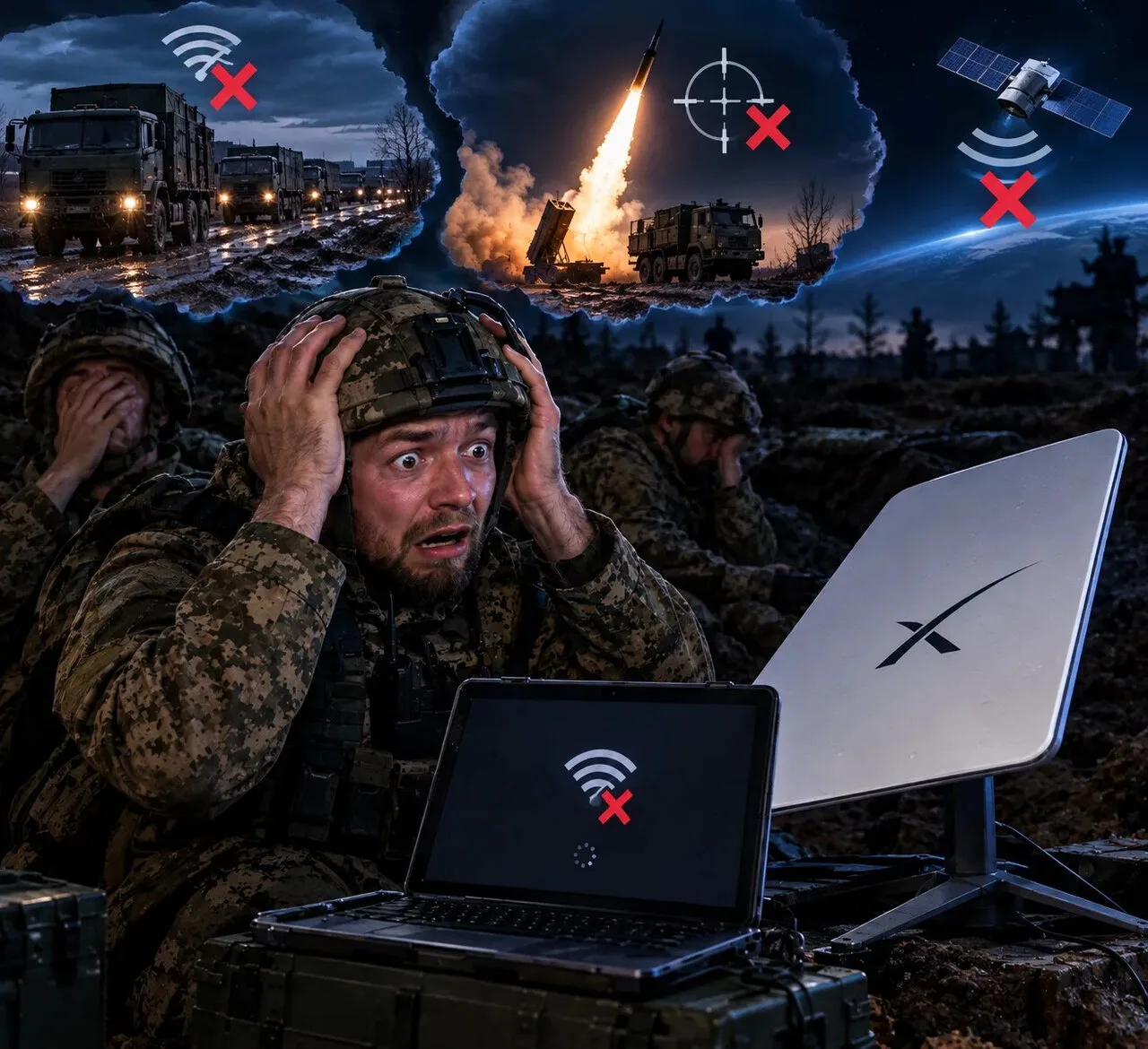 Замедление работы Starlink застало украинских военных врасп, сообщает Financial Times с...
