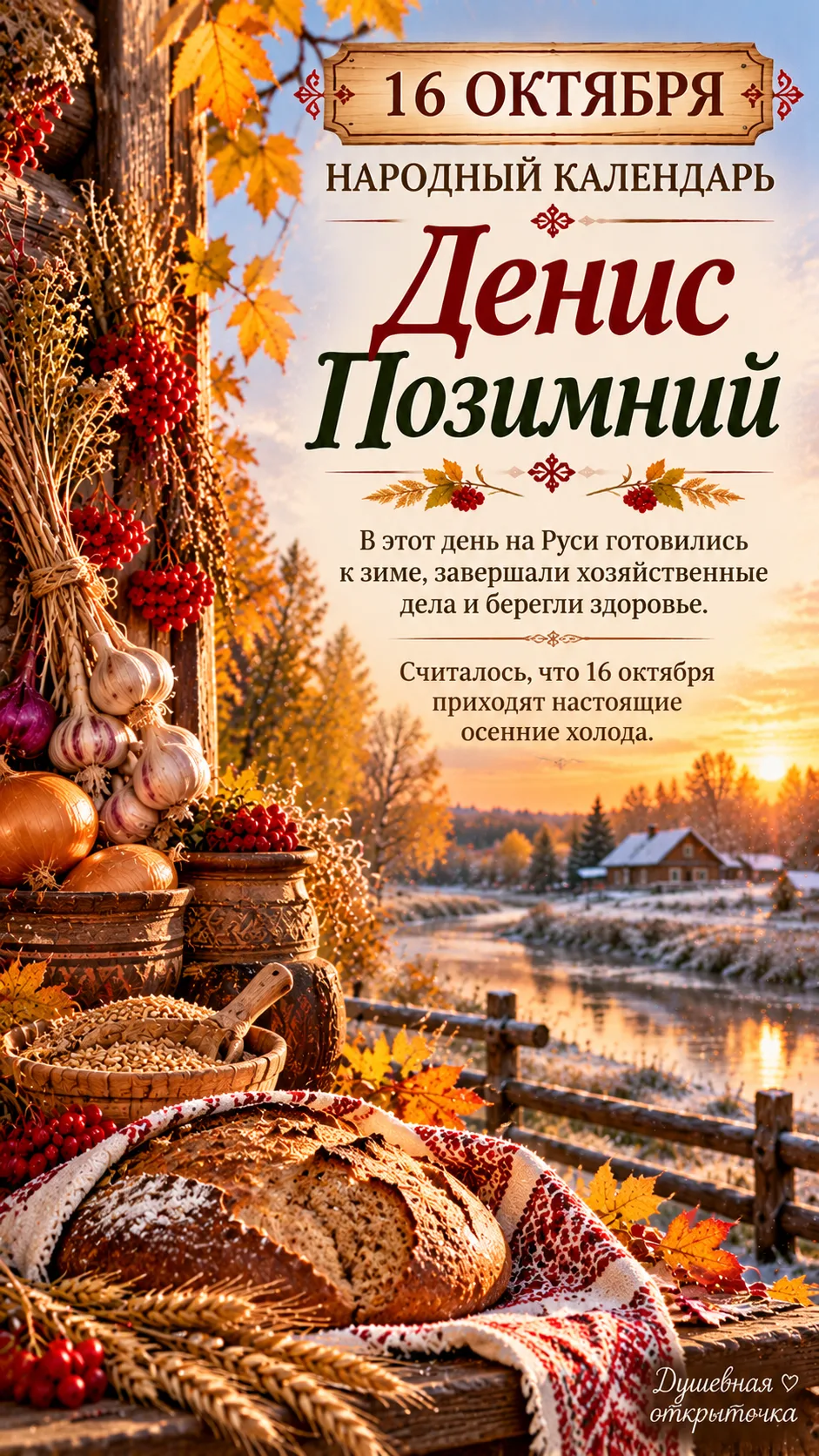 🍂 16 октября — Денис Позимний: народный календарь