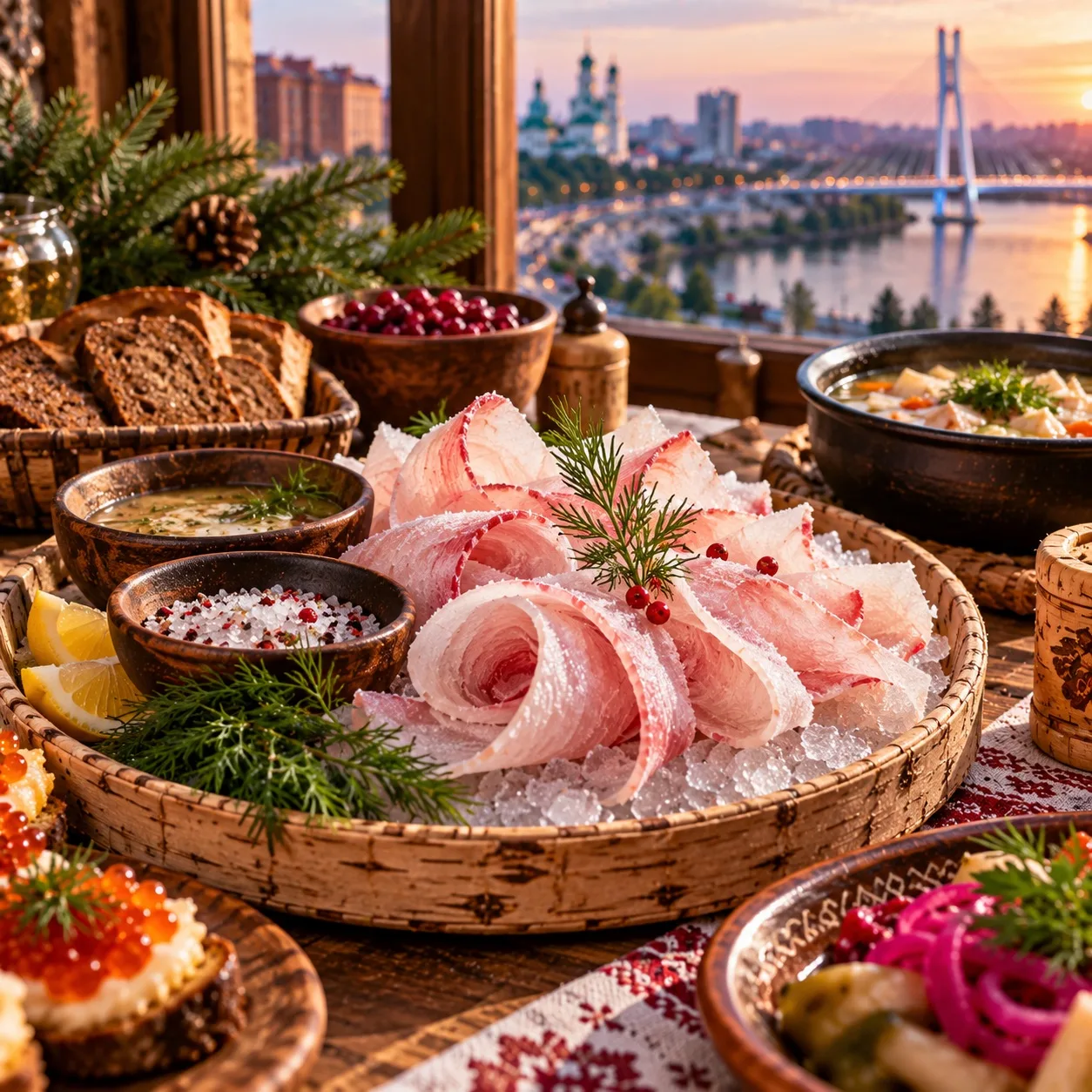 🍽️ Строганина — вкус Сибири, Тюмень, Россия 🇷🇺