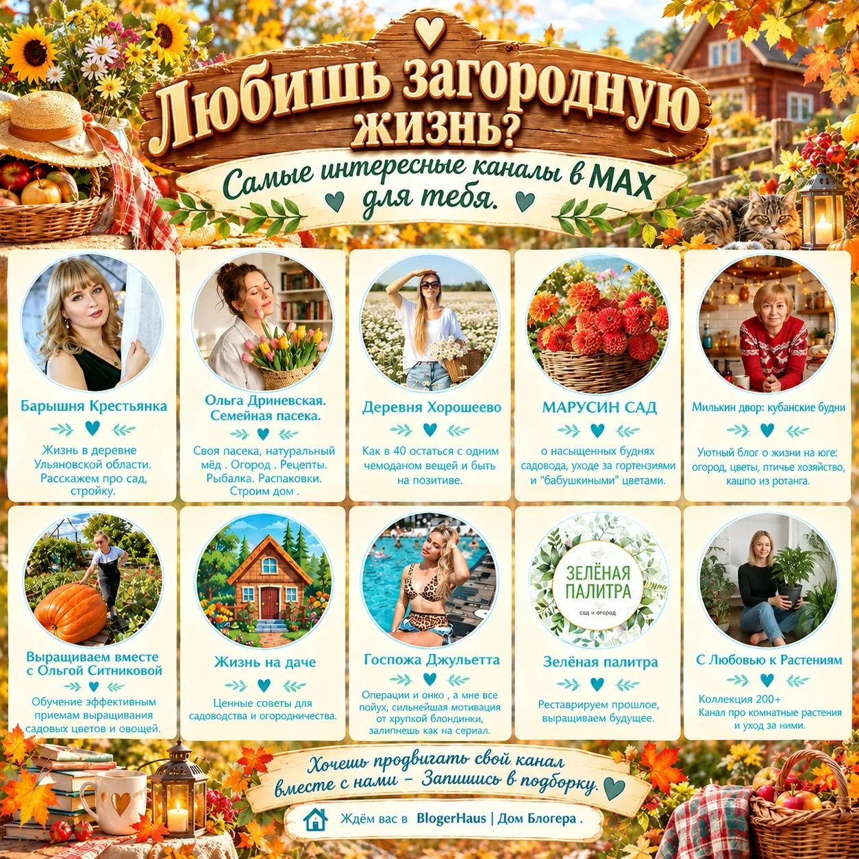 Любишь загородную жизнь? Самые интересные каналы для тебя.