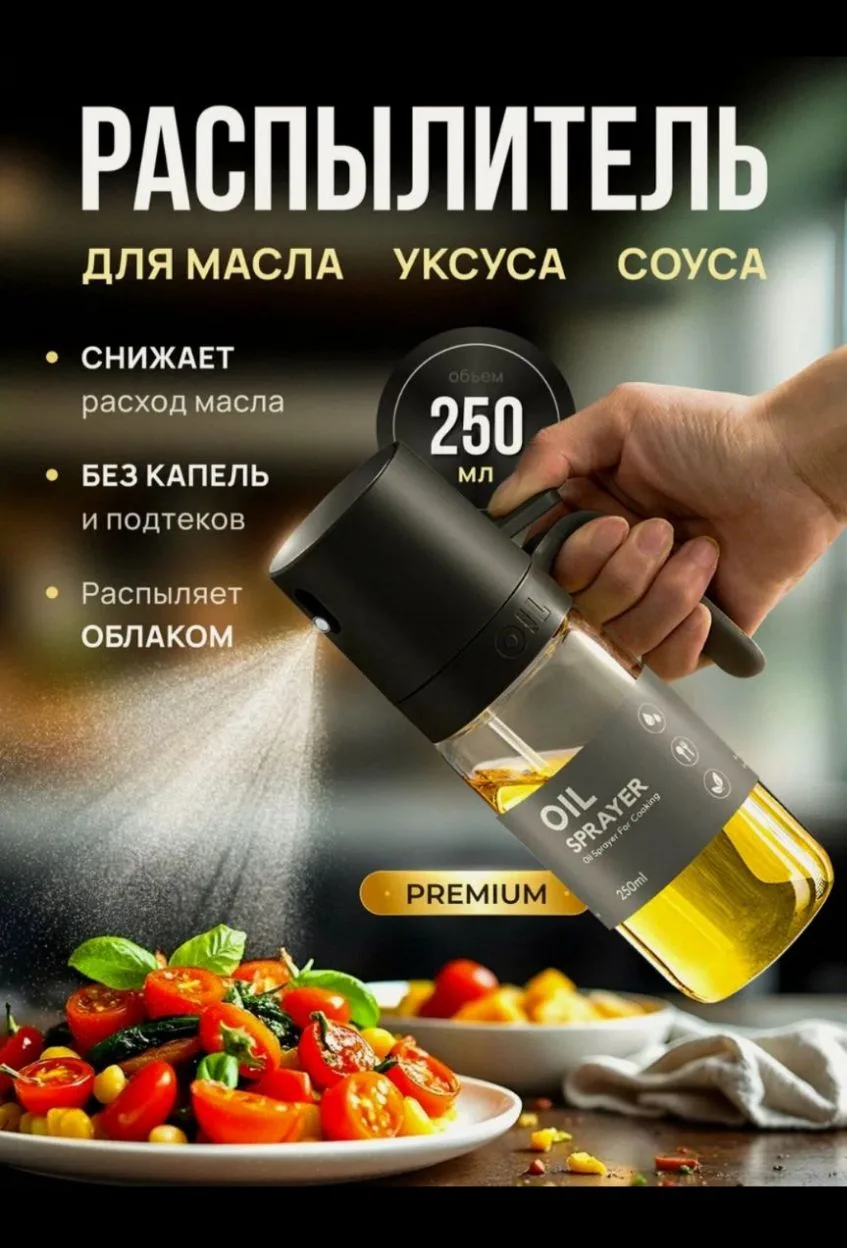 Распылитель масла SMOLARTs oil bottle, пластик/стекло, 250мл