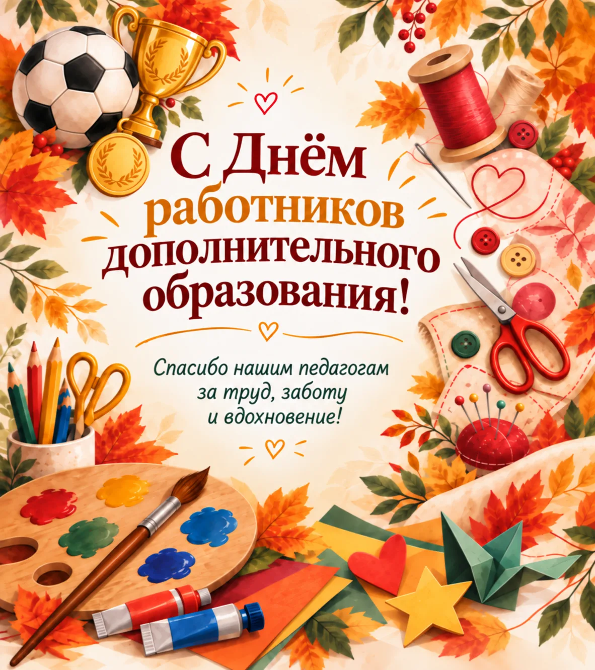 🎨 Поздравляем наших педагогов с днём работников дополнительного образования!