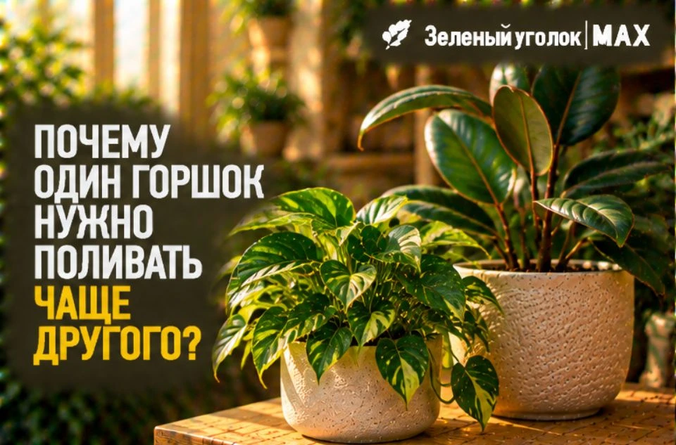 💧 ПОЧЕМУ ОДИН ГОРШОК НУЖНО ПОЛИВАТЬ ЧАЩЕ ДРУГОГО?