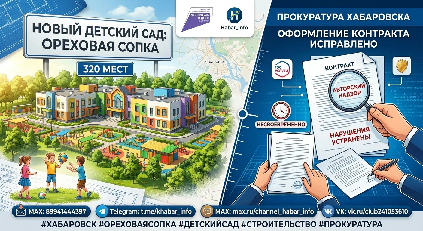🏗️ В Хабаровске исправили нарушения в документах по строительству детского сада на 320...