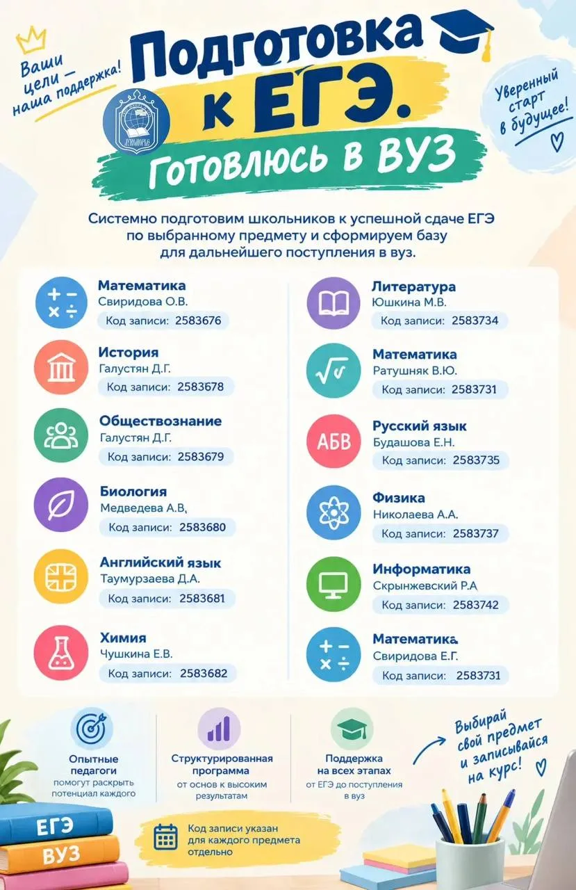🎓 Готовимся к ЕГЭ — поступаем в ВУЗ!