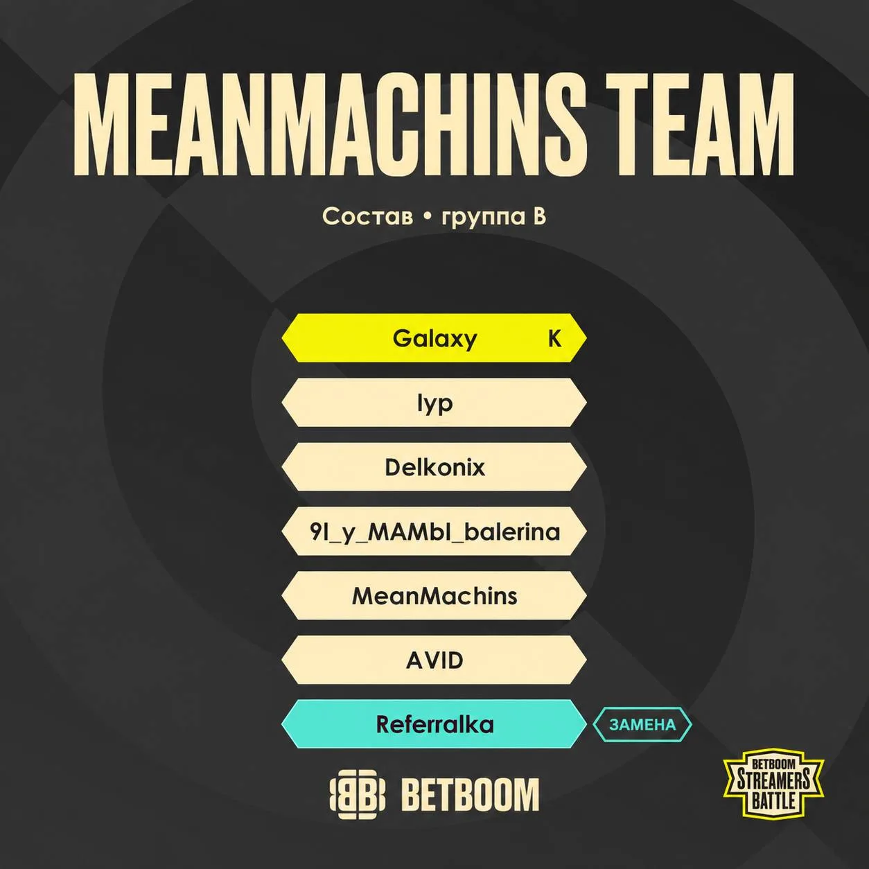 Замены в командах 😍BetBoom Streamers Battle