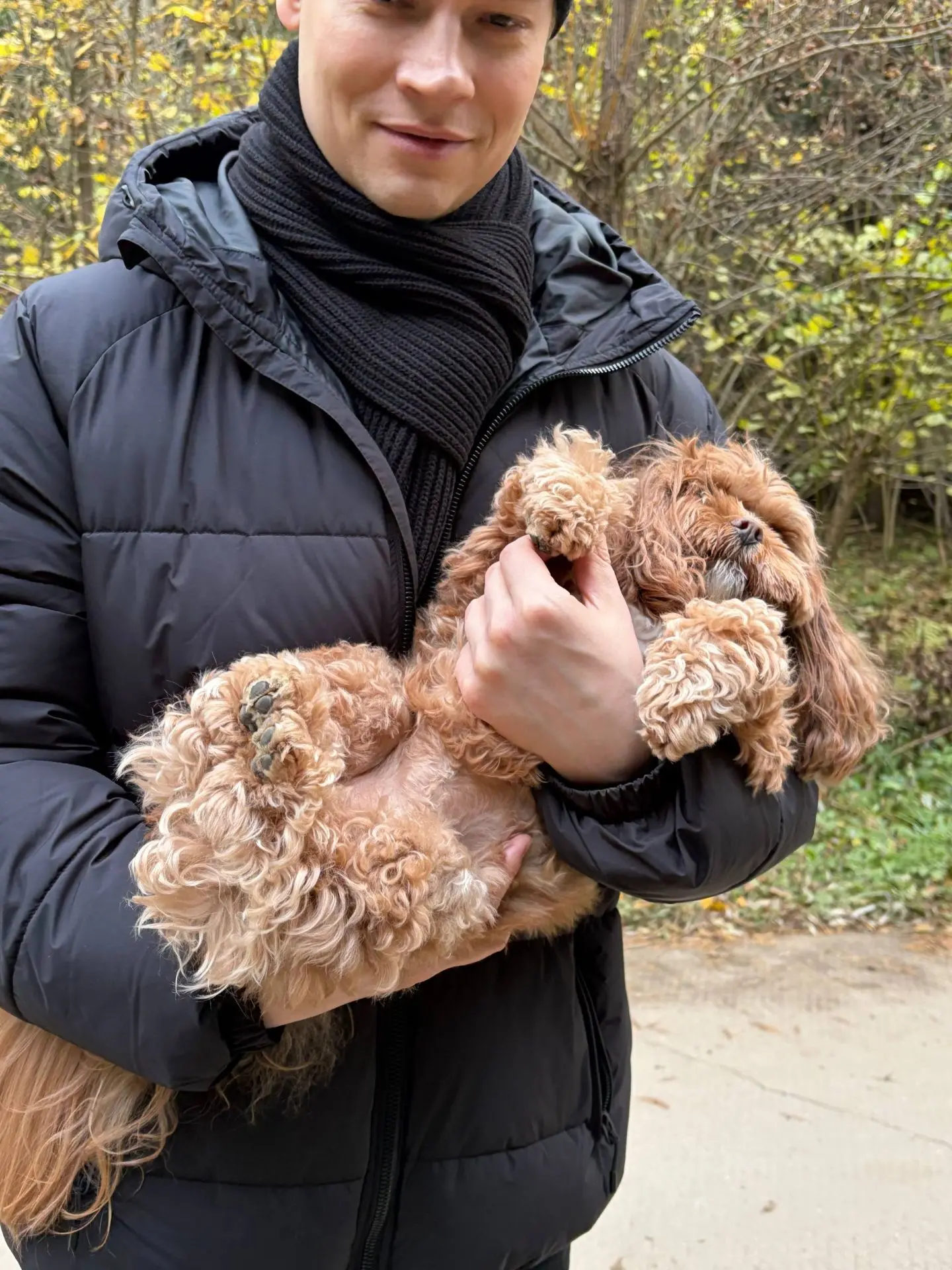 Ярослав и Катя на прогулке с Вовой ❤️🐶