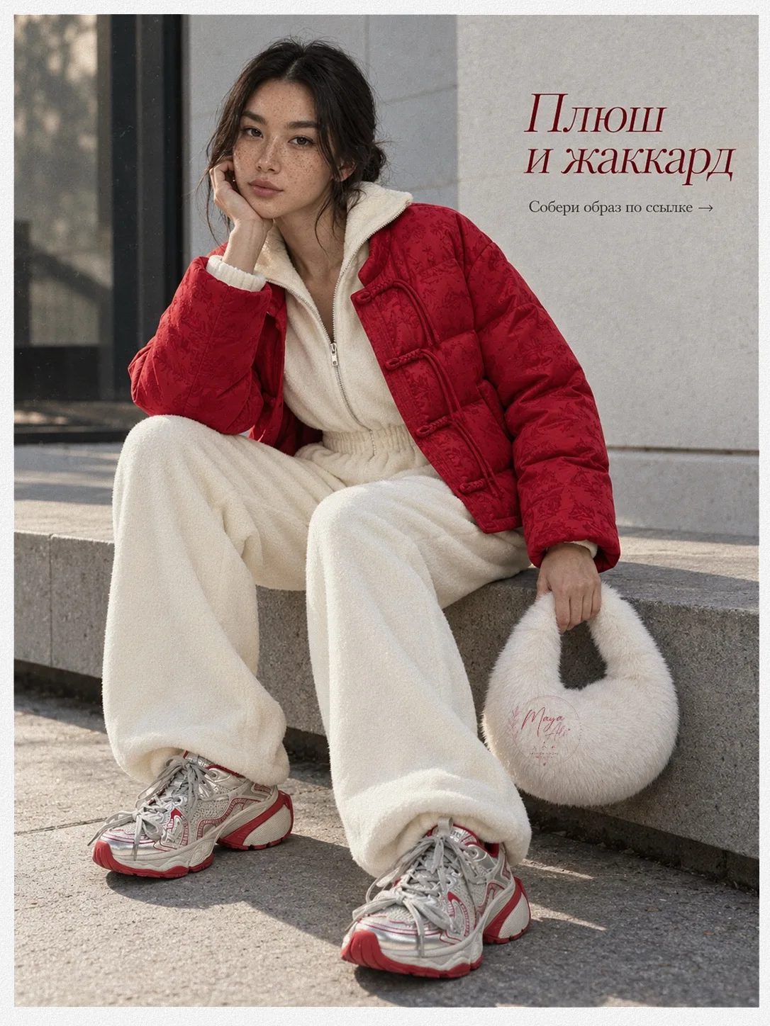 ❤️ Красный + молочный — сочетание, на котором держится весь комплект