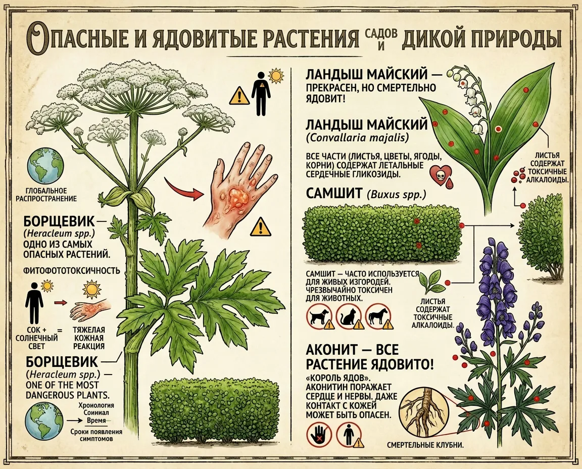🌿 ОСТОРОЖНО: ЯДОВИТЫЕ РАСТЕНИЯ НА МОЁМ УЧАСТКЕ!