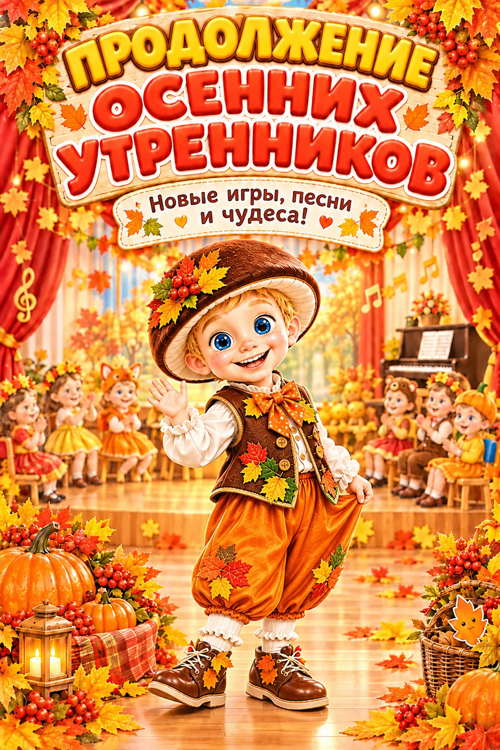 Сегодня Золотая Осень заглянула в гости к группе № 4 «Лапочки» и подготовительным групп...
