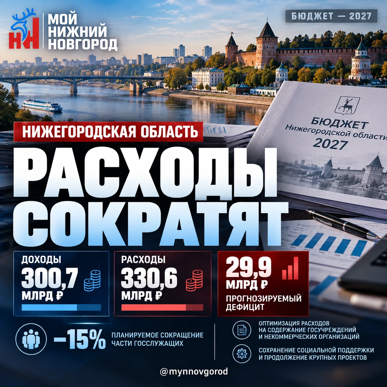 Нижегородскую область ждет оптимизация расходов в 2027 году
