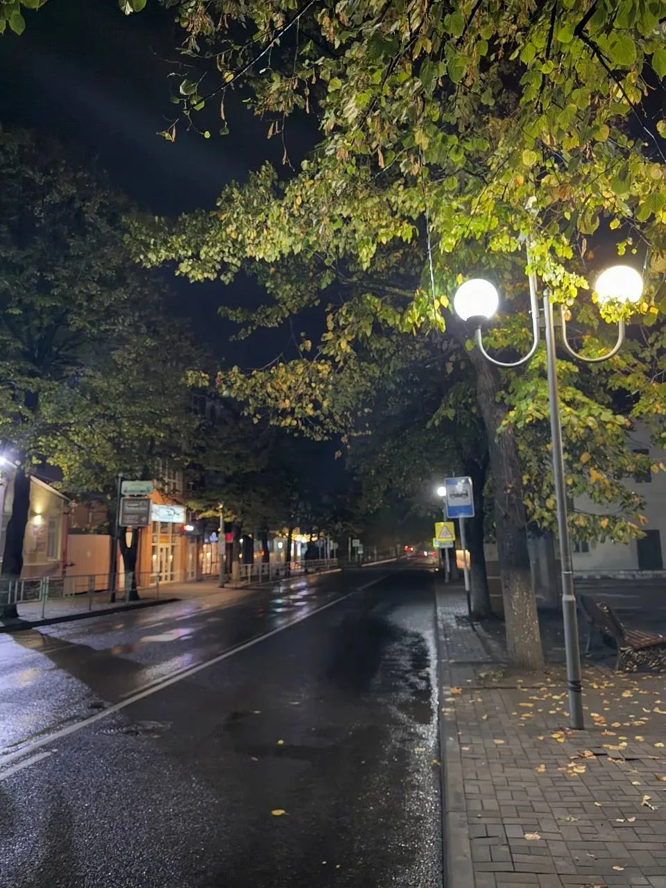 Ночь, улица, фонарь, Анапа