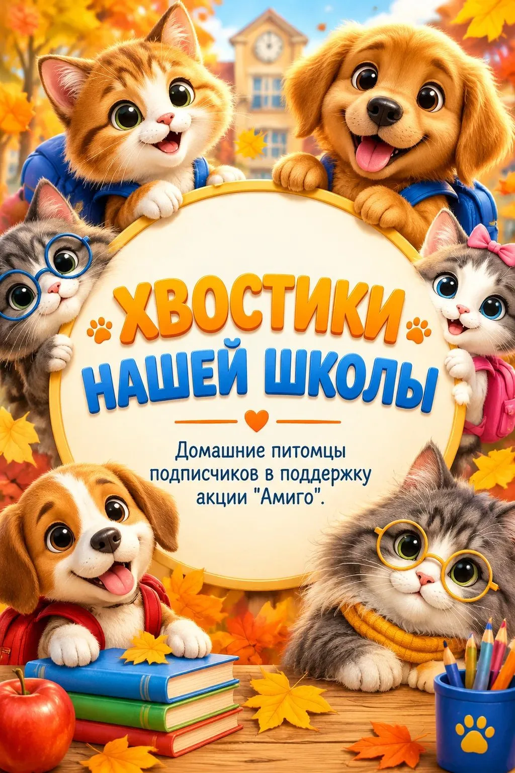 🐾 А вот и они — главные лапки, уши и хвосты нашей школы! Наши амбоссадоры ДОБРА!🐾