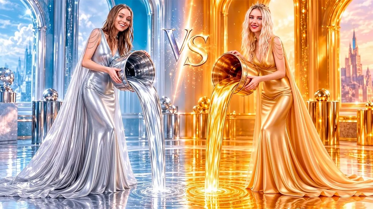 [Тим Тин] Золотая vs Серебряная Девушка! Мы Подружились с Девушкой Бриллиант и Бронзово...