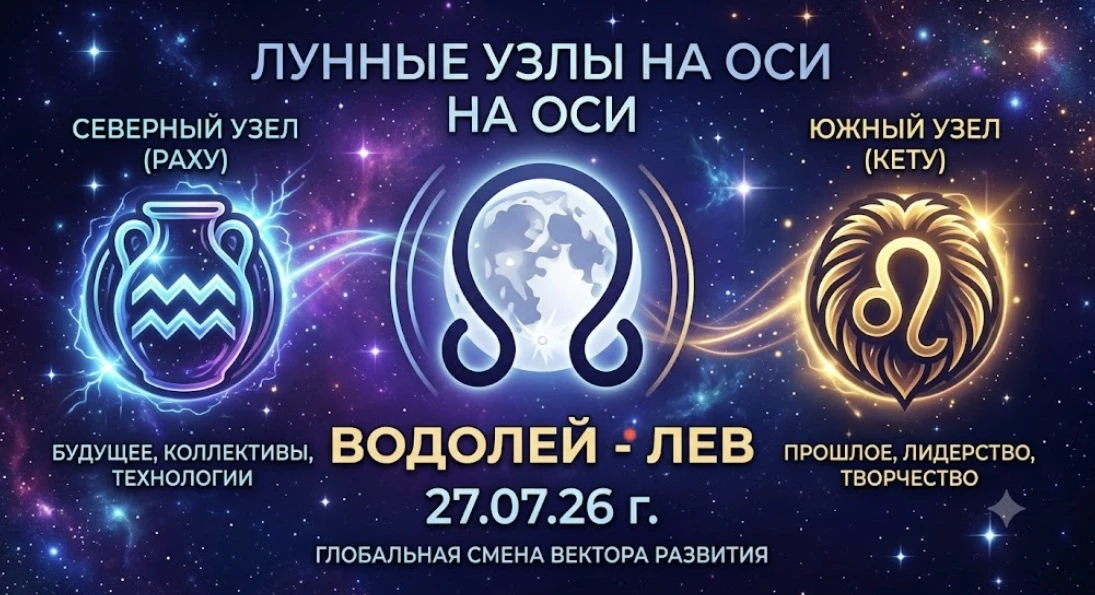 Лунные узлы переходят на ось Водолей – Лев.
