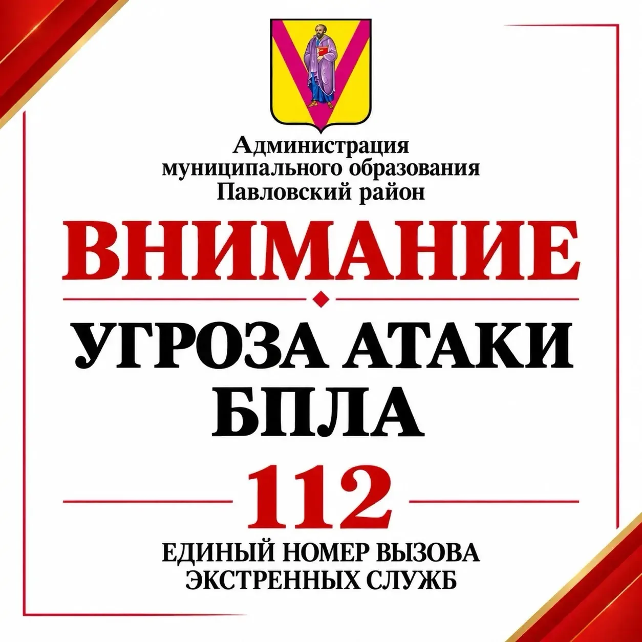 В ПАВЛОВСКОМ РАЙОНЕ - БЕСПИЛОТНАЯ ОПАСНОСТЬ