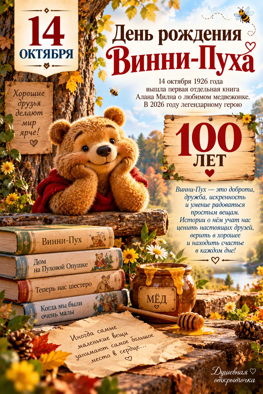 🧸🍯 Винни-Пуху — 100 лет!