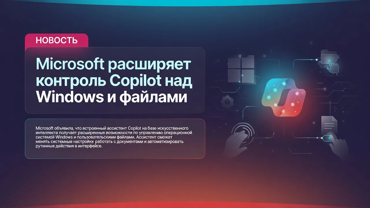 Microsoft расширяет контроль Copilot над Windows и файлами