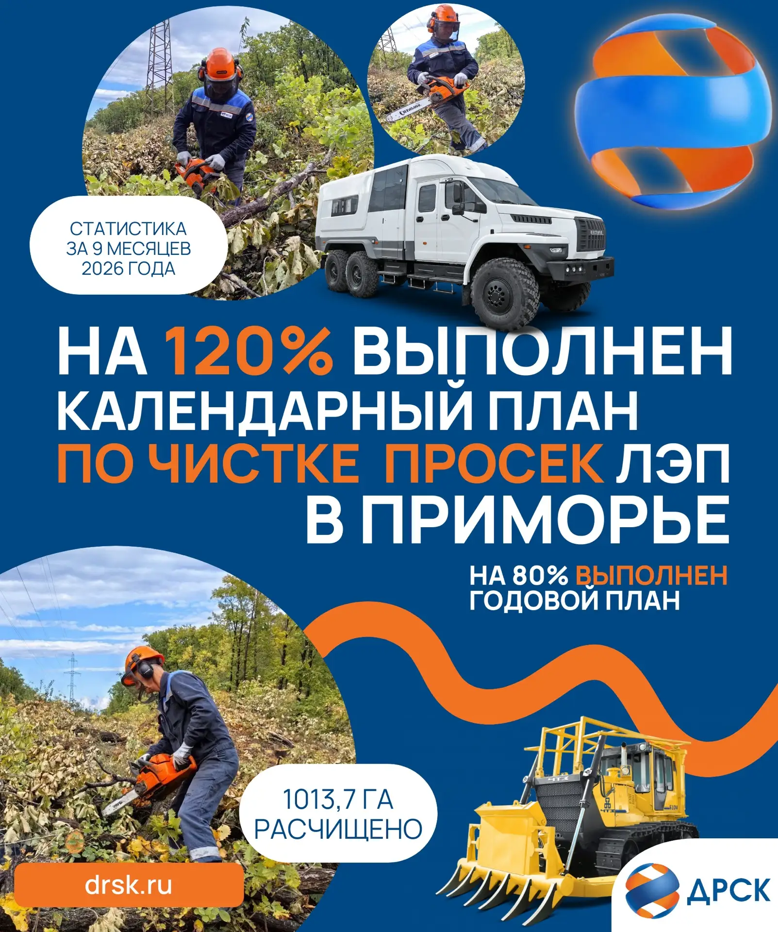 Энергетики ДРСК выполнили календарный план по чистке просек ЛЭП в Приморье на 120%.