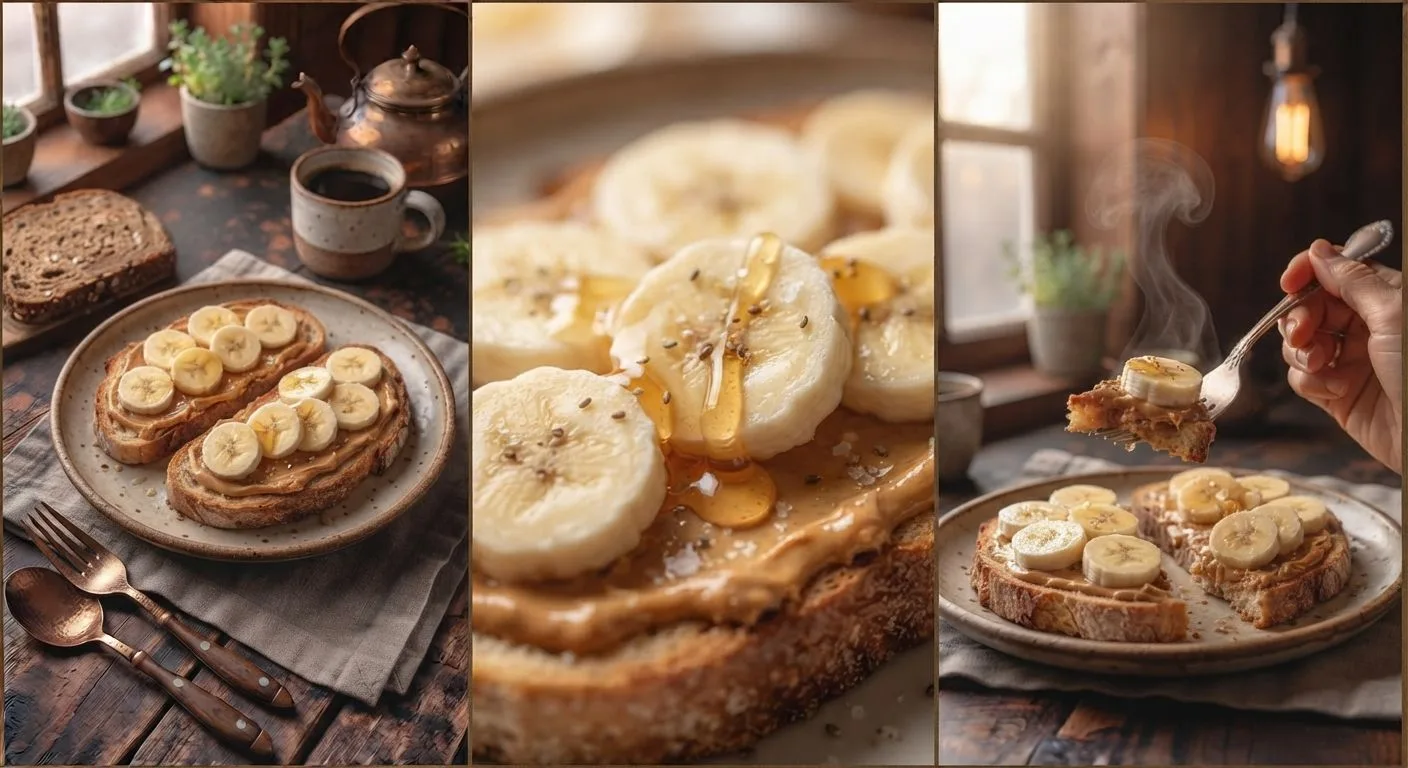 🥣  Тосты с ореховой пастой и бананом