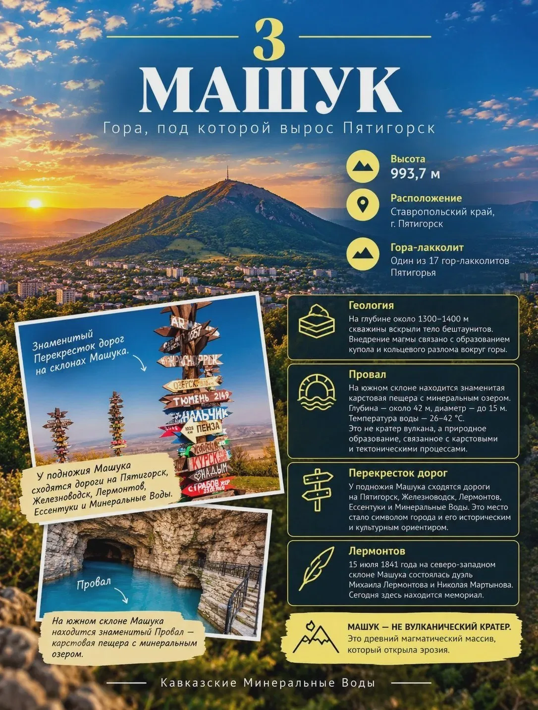 ⛰️ 17 гор-лакколитов КМВ