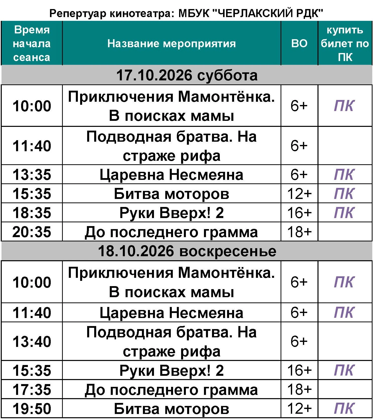 🎞️ Выходные в кино: актуальный репертуар. Приглашаем подписчиков провести свободное вр...