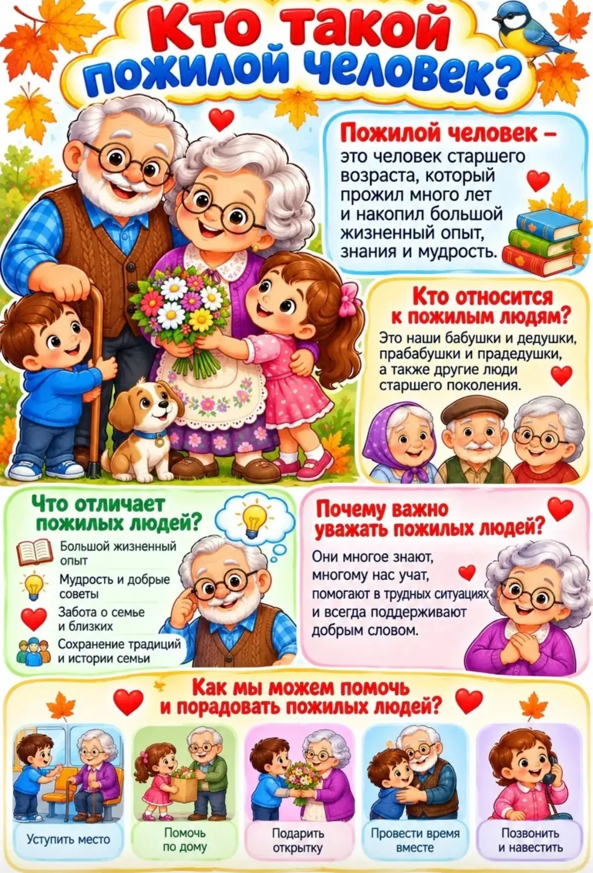 🍂 В 1 «В» прошло занятие, посвящённое Дню пожилого человека 🍂