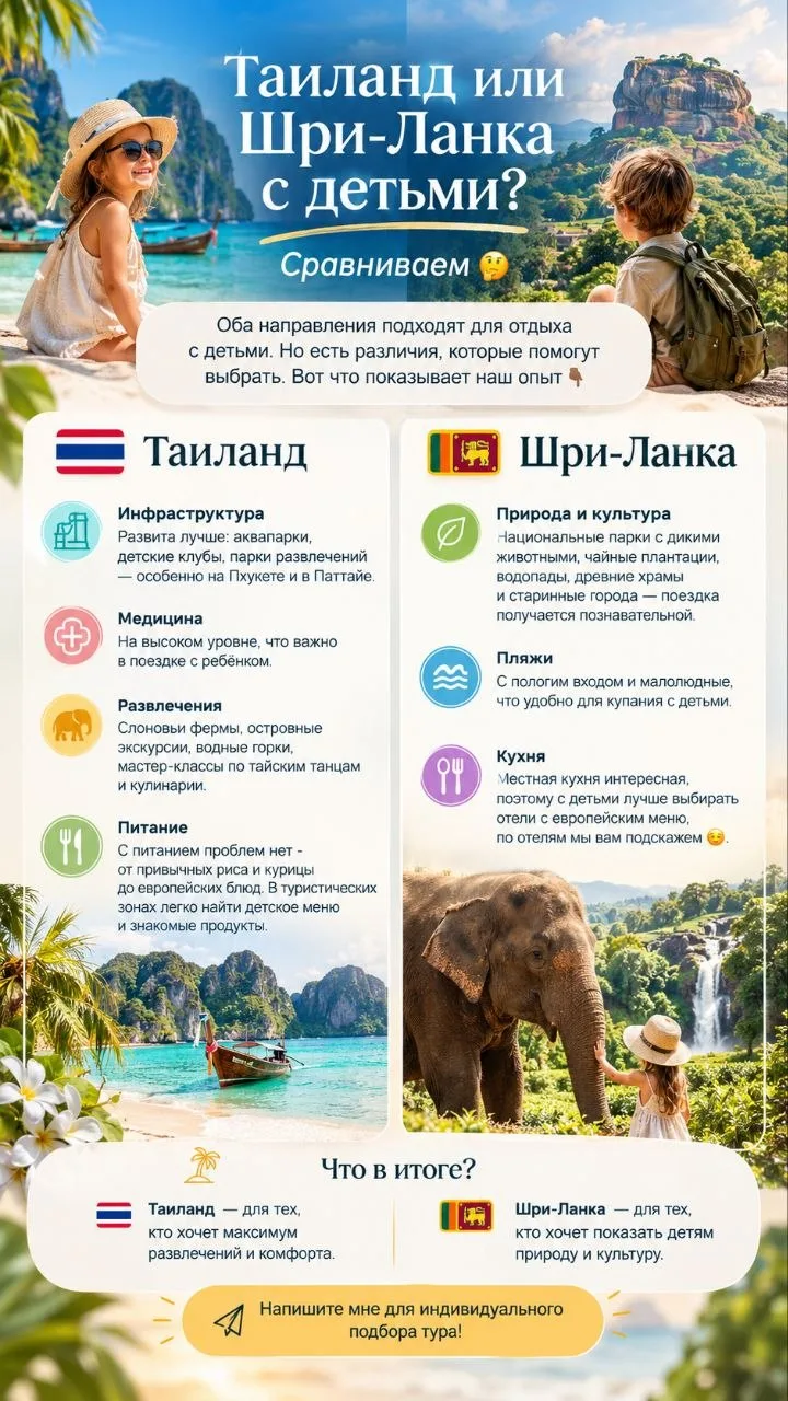 Таиланд или Шри-Ланка с детьми? Сравниваем 🤔