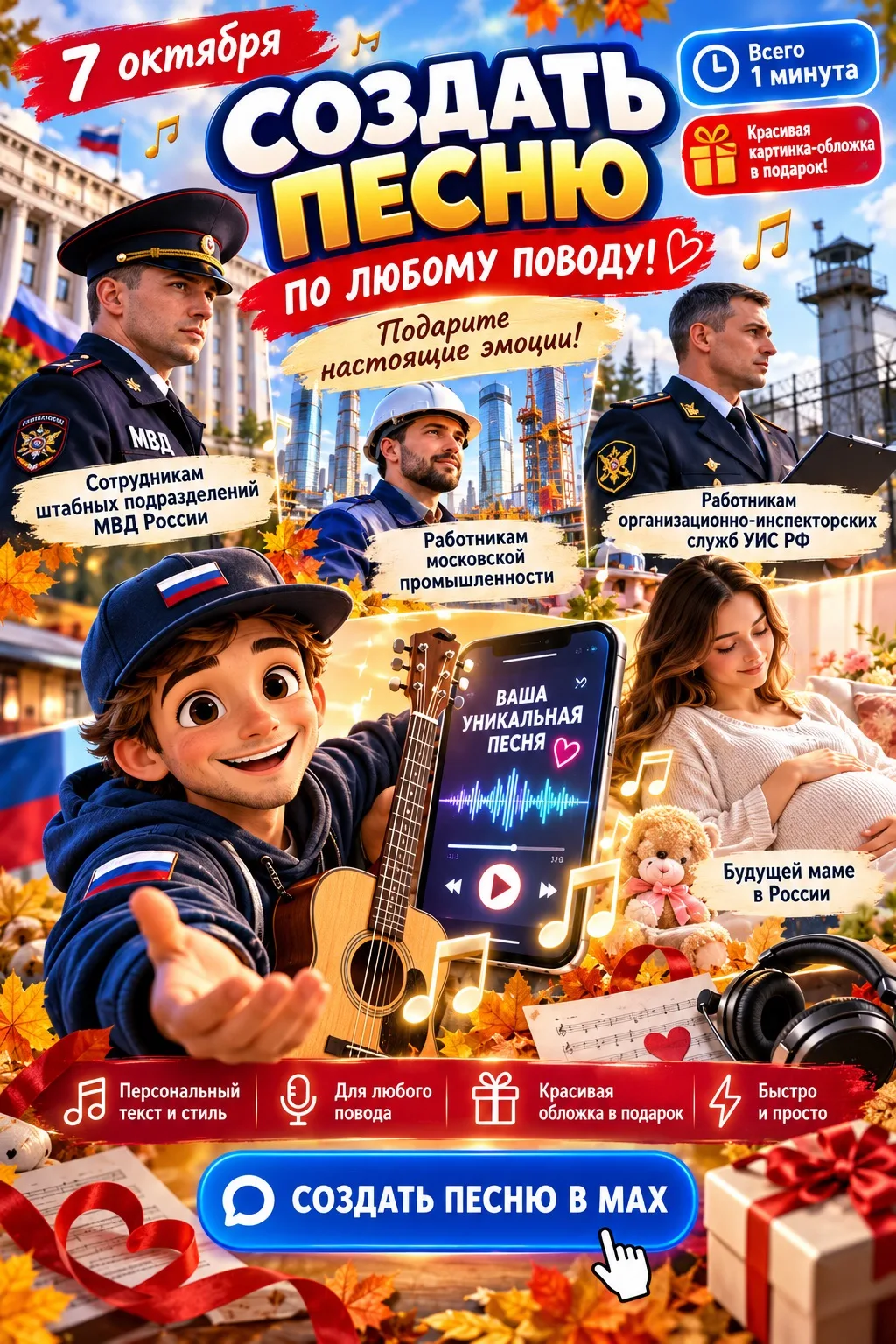 🎵 Создать песню сегодня — значит подарить эмоции, которые запомнятся ❤️