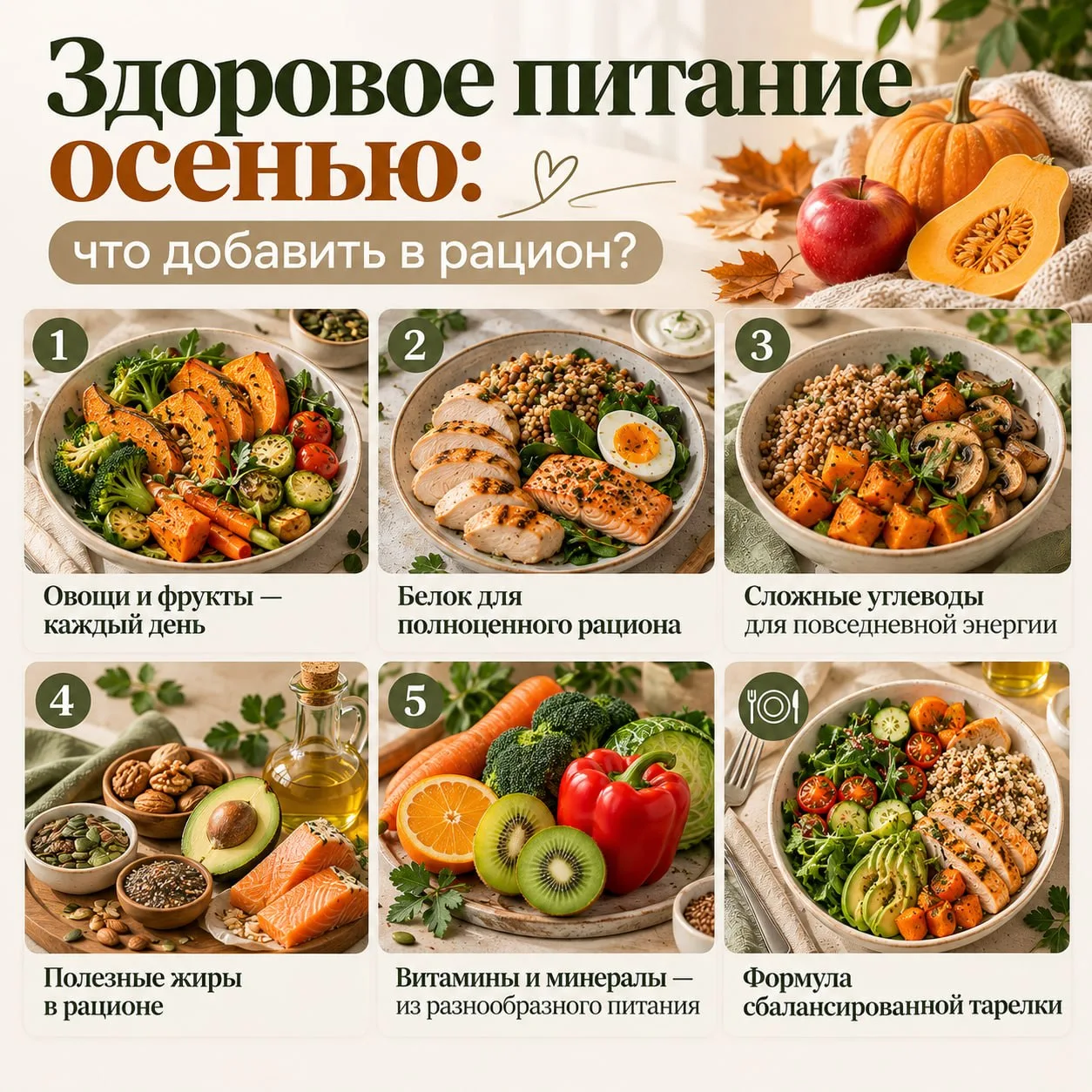 Здоровое питание осенью: что добавить в рацион?