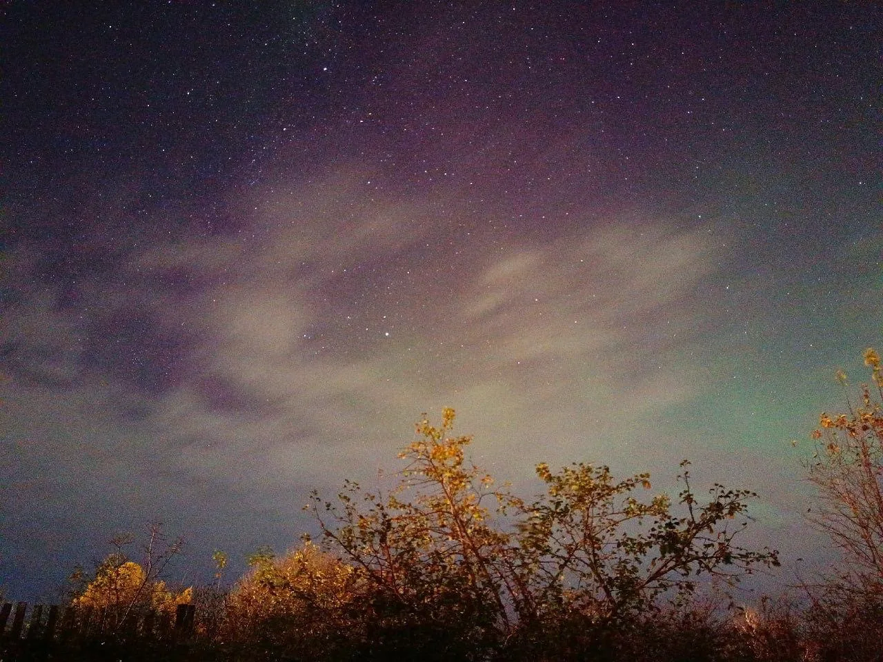 🌌 Северное сияние озарило небо над Пермью 11 октября.