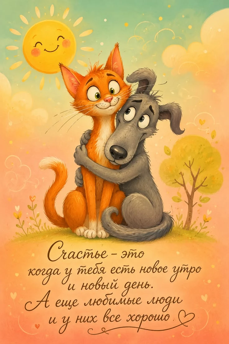 🥰 Ставьте реакции и делитесь открыткой с близкими ❤️