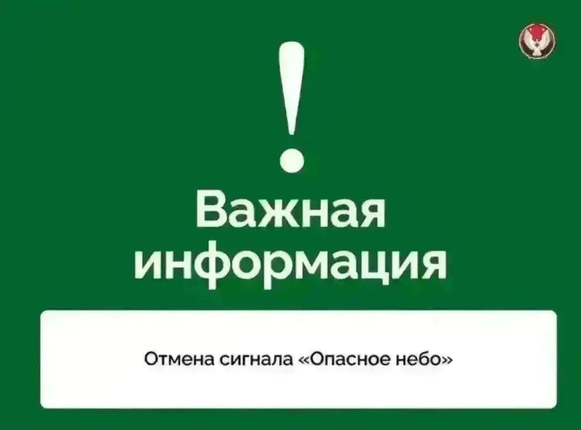 Отмена сигналов «Опасное небо», «Ракетная опасность» и режима «Ковер» на территории Удм...