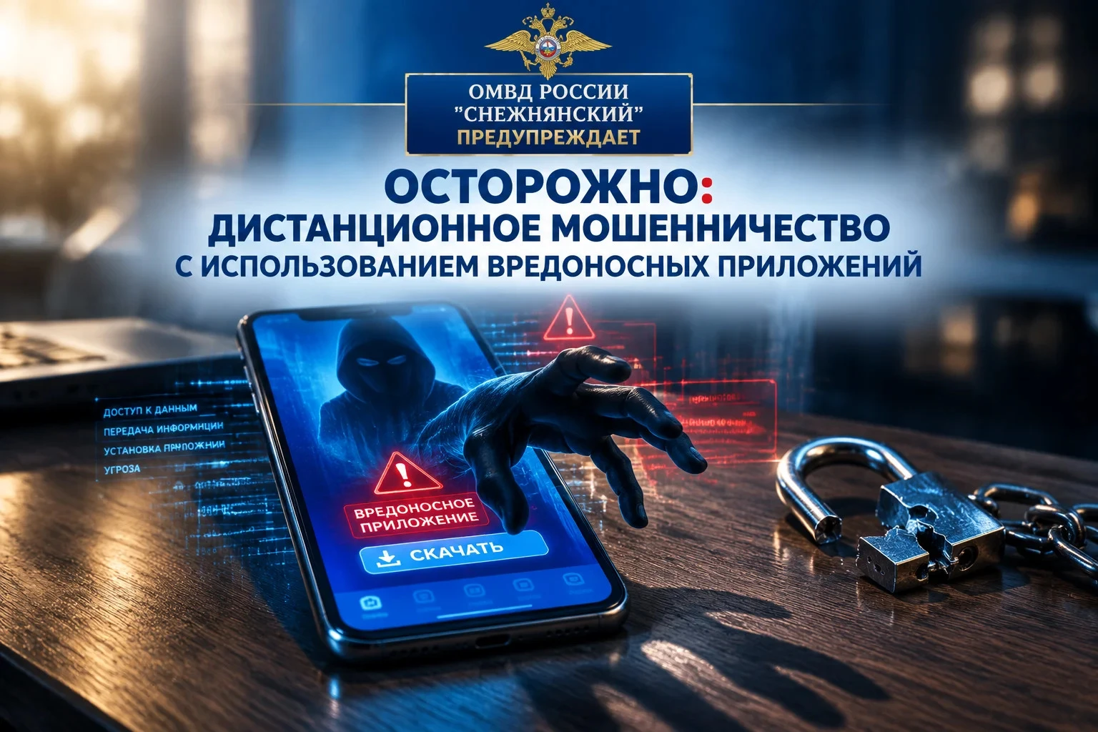 ‼️ В Снежном зафиксированы два случая мошенничества с использованием вредоносных прилож...