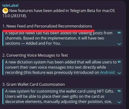В Telegram появится лента рекомендаций каналов. В бета-версии Telegram для macOS тестир...