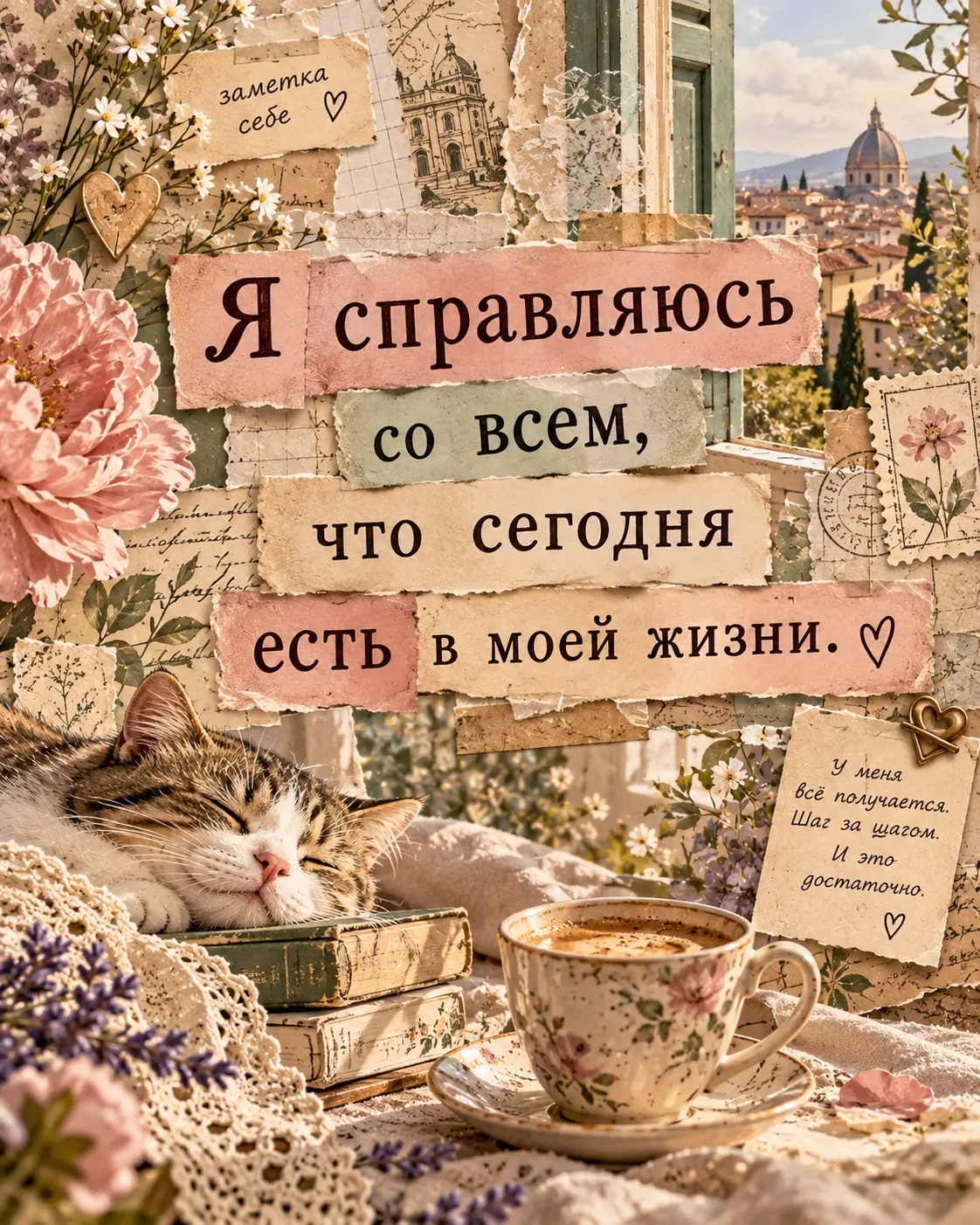 ☕ Иногда мой внутренний голос говорит: «Ты сильная, ты справишься!» А я ему: «Может, се...