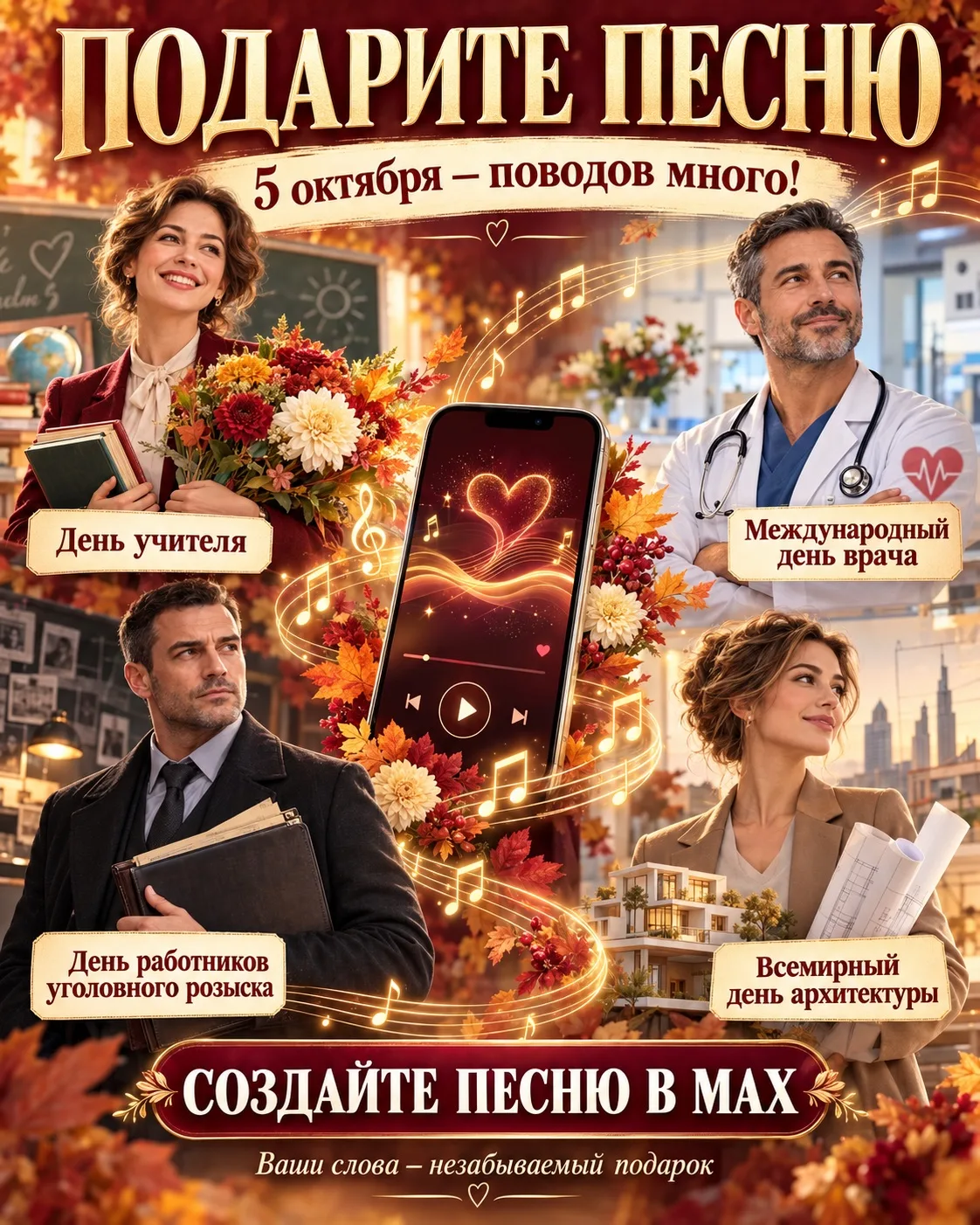 🎵 Создайте песню — сегодня есть особенные поводы! ❤️
