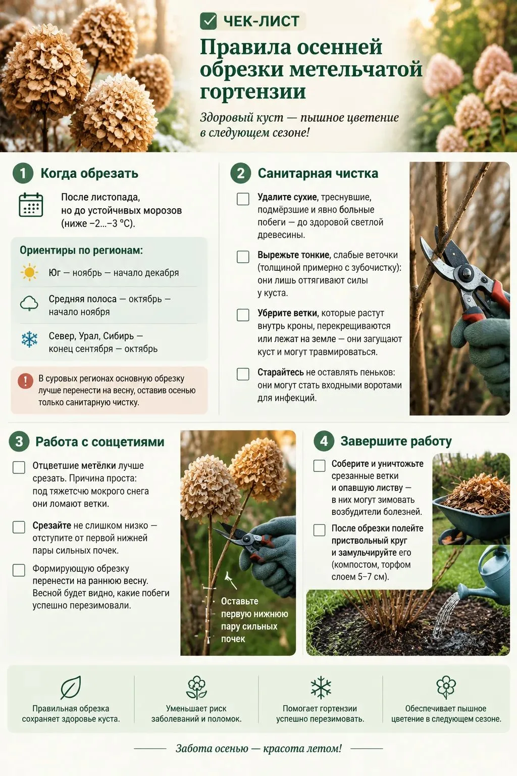 Осенняя обрезка метельчатой гортензии  🍁🦔