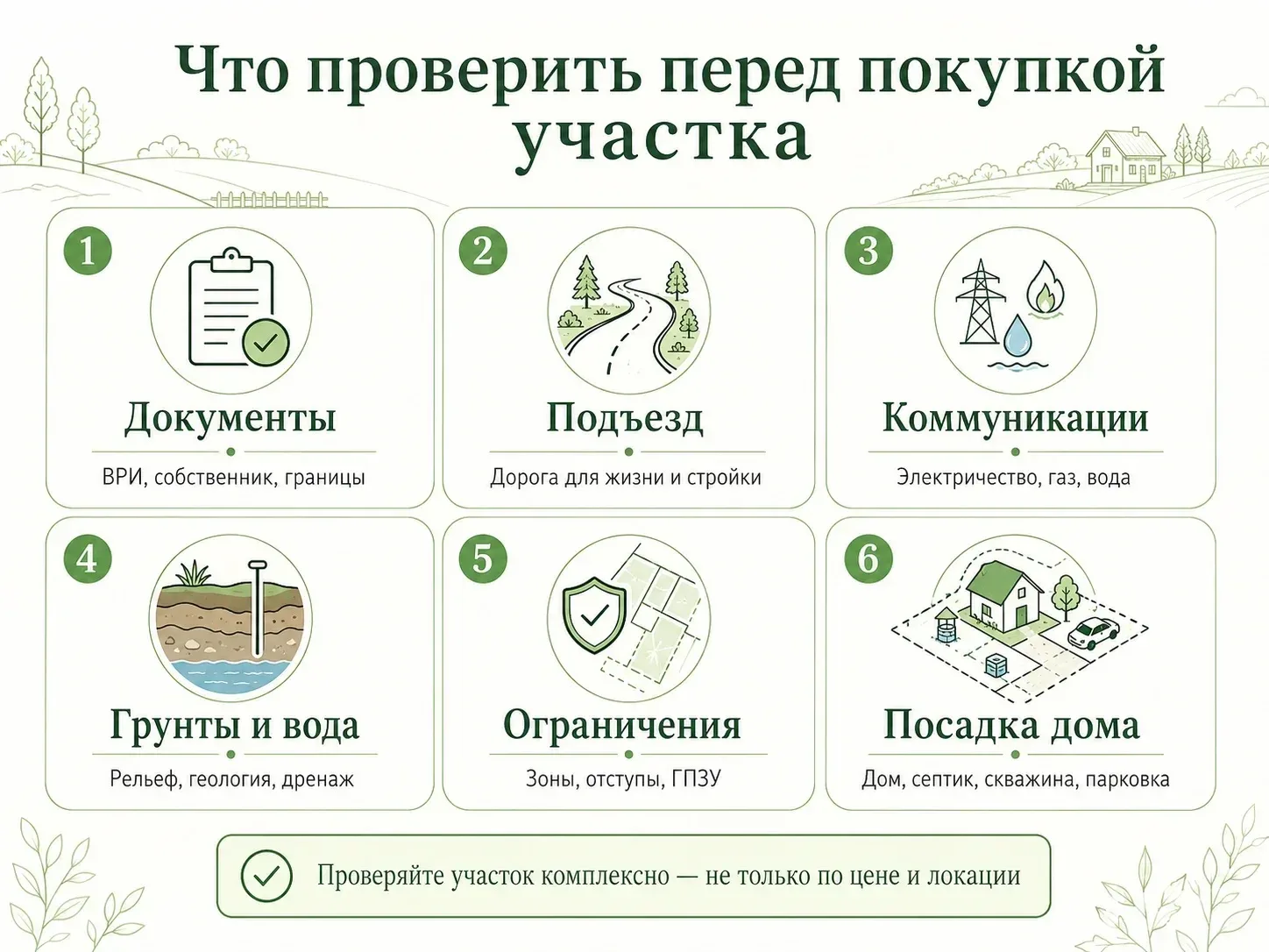 Далеко не каждый красивый участок окажется подходящим именно для ваших задач.