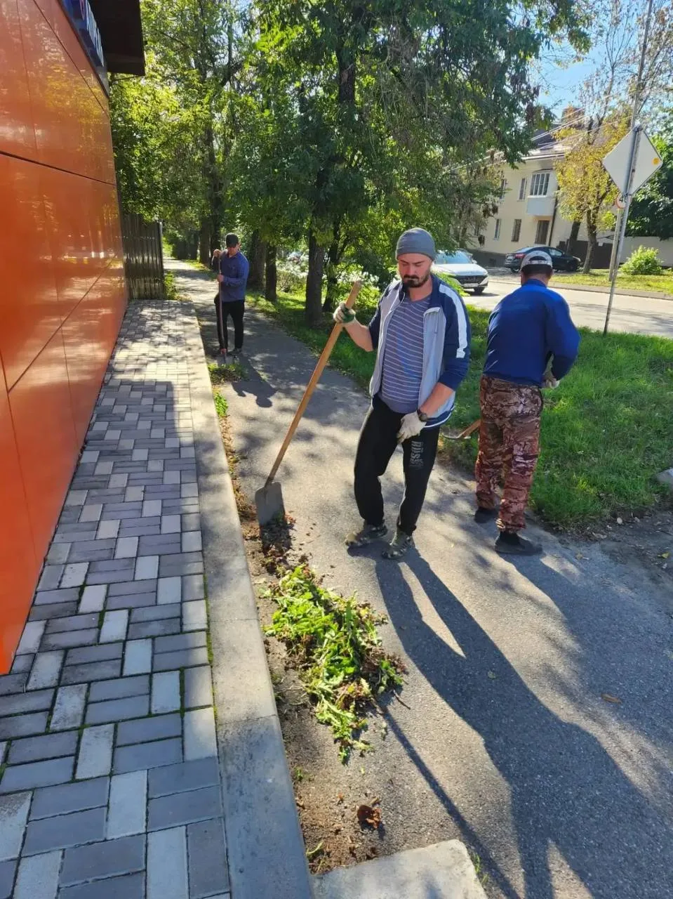✅Выполнена очистка тротуара от поросли на ул. Фридриха Энгельса.