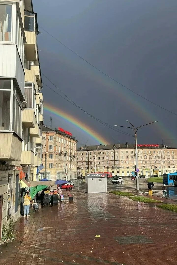 😍Двойная радуга была запечатлена в Кузбассе