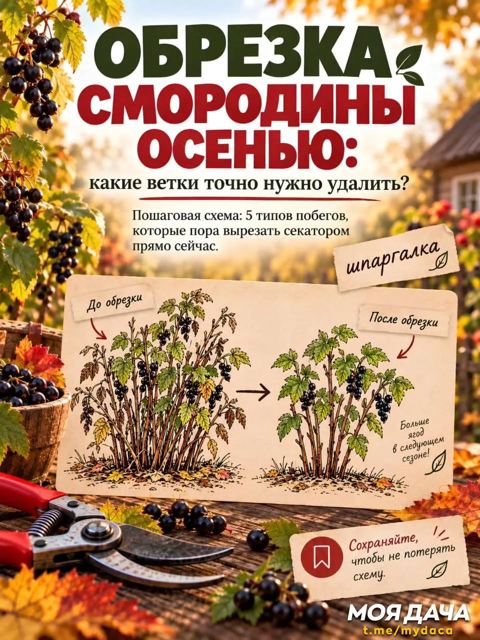 Обрезка смородины осенью ✂️
